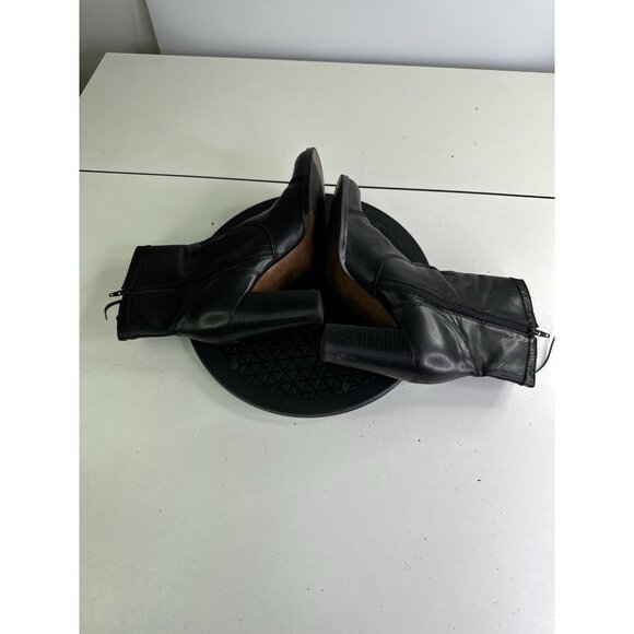 Vtg Nine West Genuine Leather Heeled Square Toe Boots 90s Y2K Sz 9 M - Picture 4 of 10